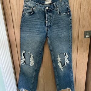 We The Free Maggie Mid-Rise Distressed Blue Jeans size 26